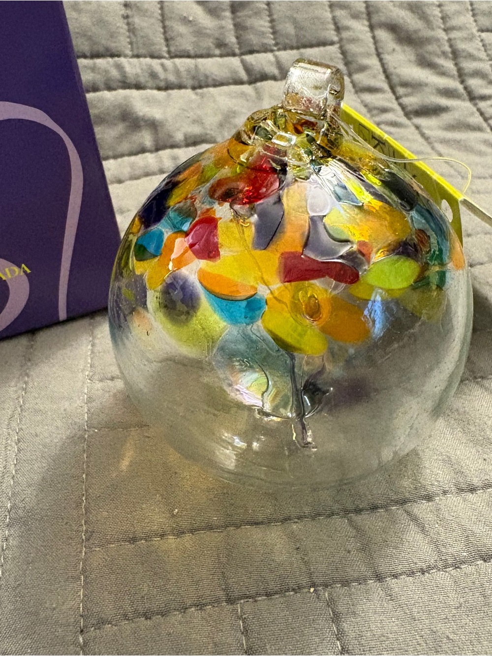 Kitras Art Glass Suncatcher Tree Of Happiness Orb Sphere Ornament Witch Ball 3”